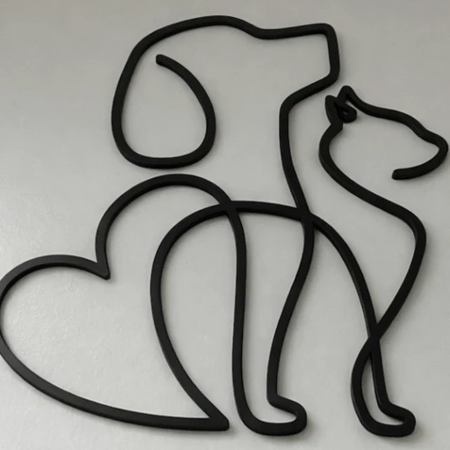 Minimalist Dog & Cat Heart