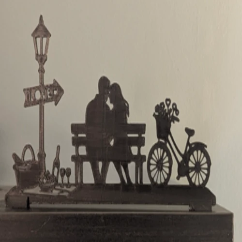 Couple on Bench Silhouette