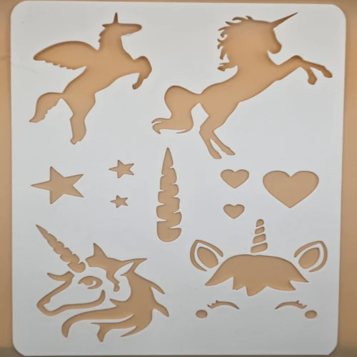 2D Art Style 3D Printed Magical Unicorn Stencil