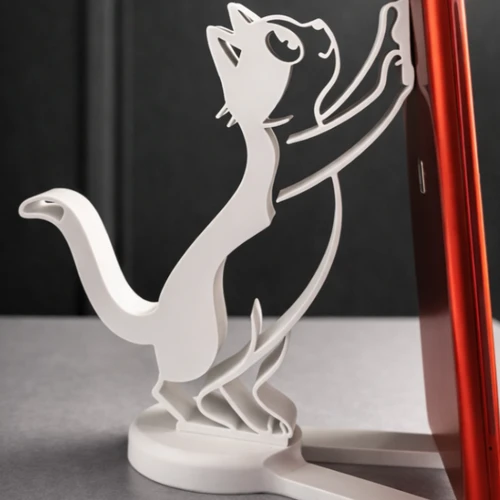 Purr-fect Viewing: 3D Printed Minimalist Cute Cat Phone Stand