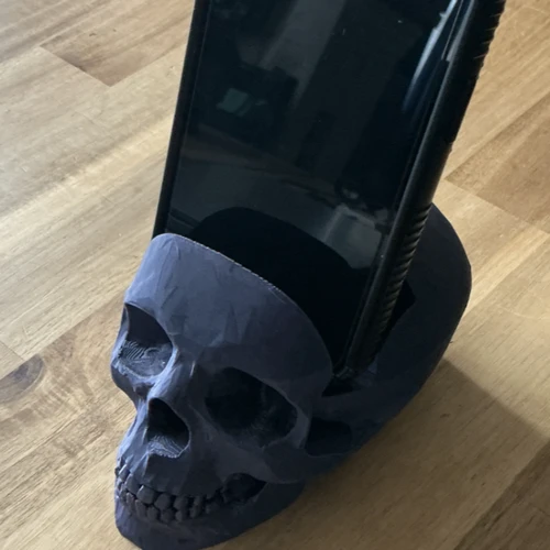 Macabre Utility: 3D Printed Skull Phone Stand