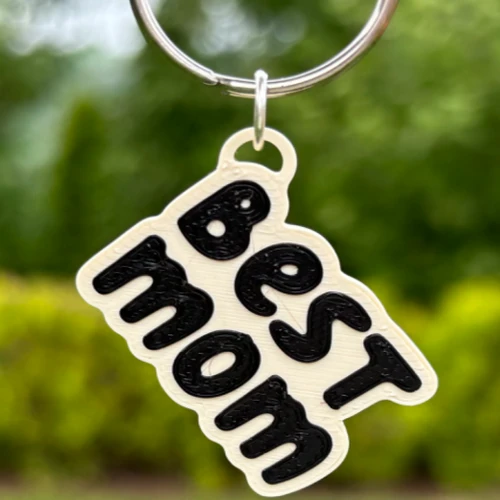 "Best Mom" 3D Printed Keepsake Keychain
