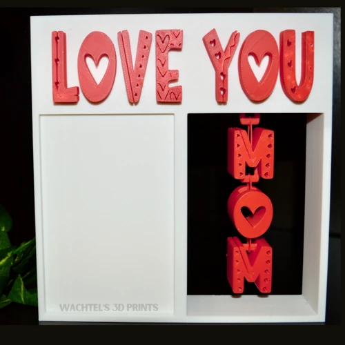 he Keepsake Motion: 3D Printed Articulated "Love You Mom" Photo Frame