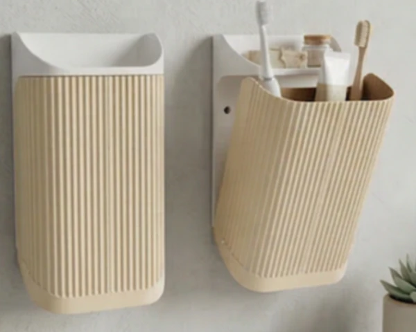 NAMI Fluted Wall-Mounted Bathroom Caddy – Modern Minimalist Organizer