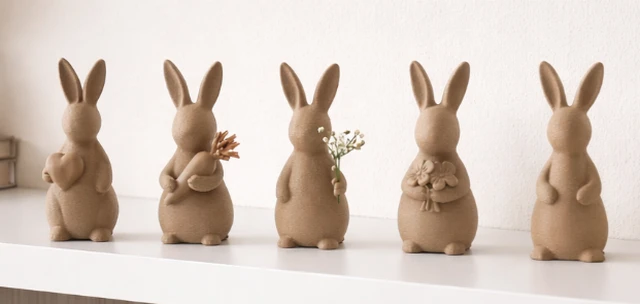 Whimsical 3D Printed Easter Bunny Figurines – Adorable Spring Decor