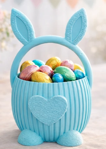 Hoppy Helper: 3D Printed Easter Basket with Bunny Ears