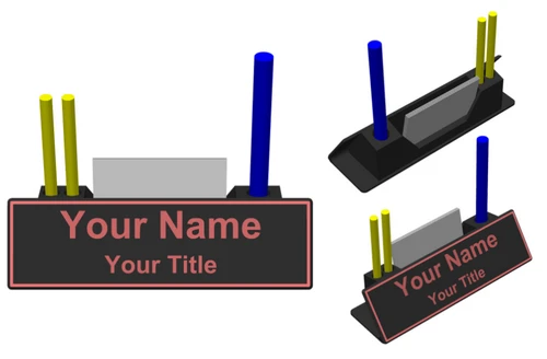 Professional Custom Name Plate & Business Card Holder – Sleek Desk Organization