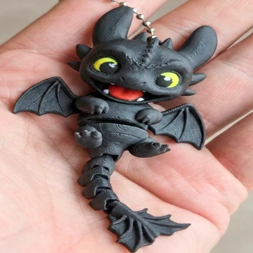 The Midnight Companion: Articulated Toothless Dragon Keychain