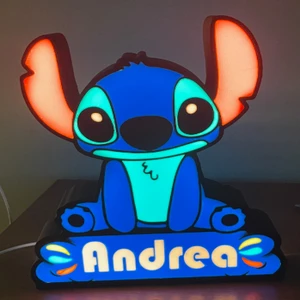Cosmic Charm: Stitch Sitting LED Lightbox