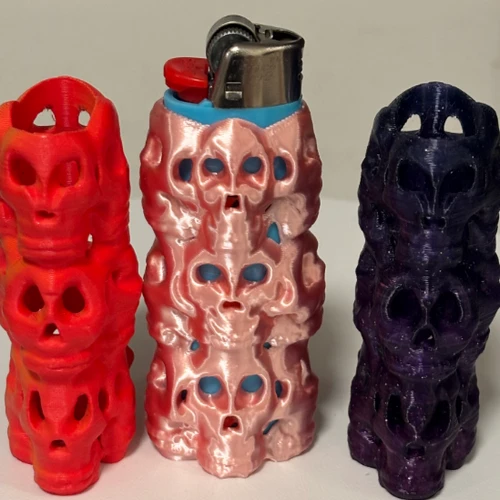 The Ossuary Vault: 3D-Printed Skulls Bic Lighter Sleeve